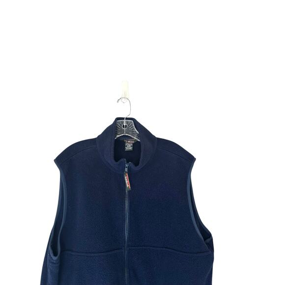 L.L. Bean Men's Blue Mock Neck Outdoor‎ Gorpcore Zip Up Fleece Vest Size XL - Picture 7 of 10